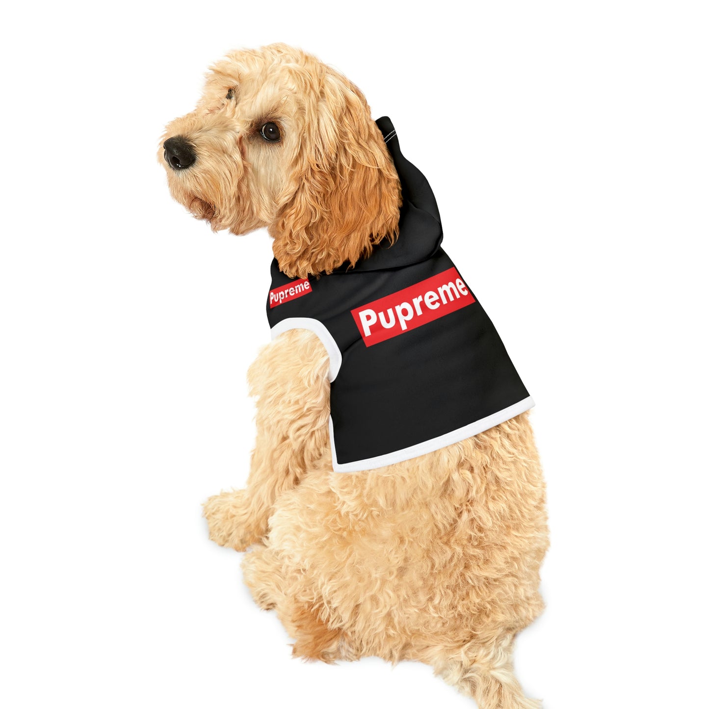 Pupreme Black Hoodie (Ribbed)