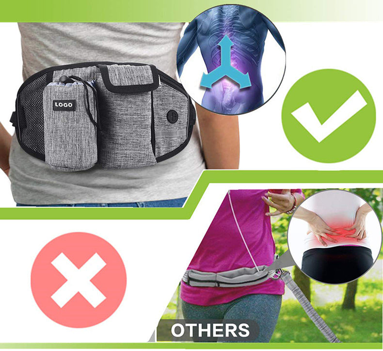 Hands Free Running Leash and Bag