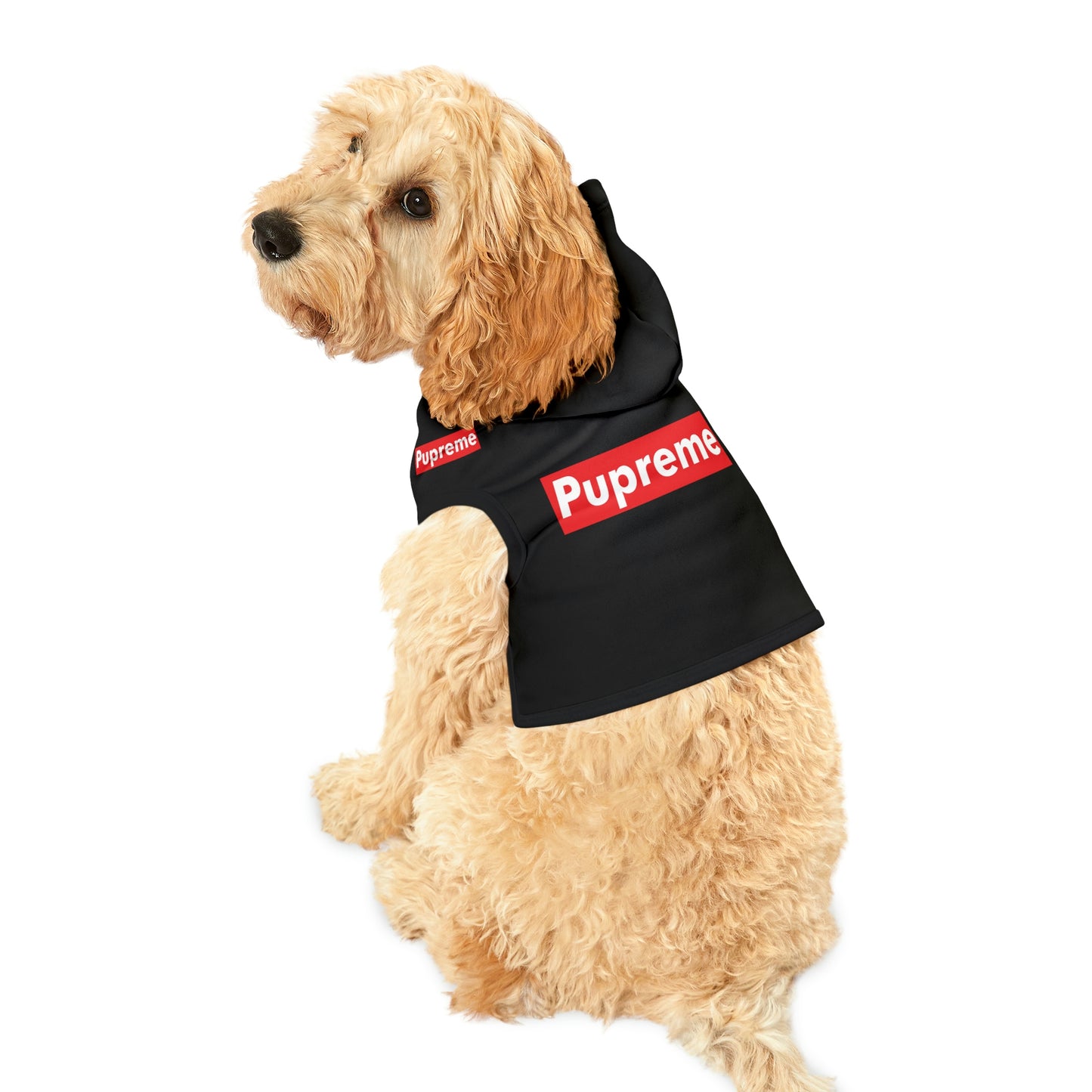 Pupreme Black Hoodie (Ribbed)