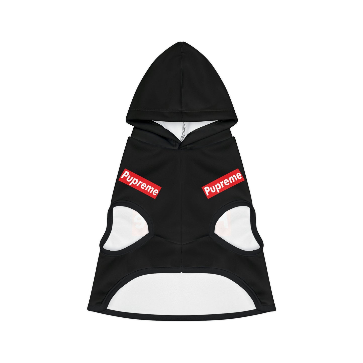 Pupreme Black Hoodie (Ribbed)