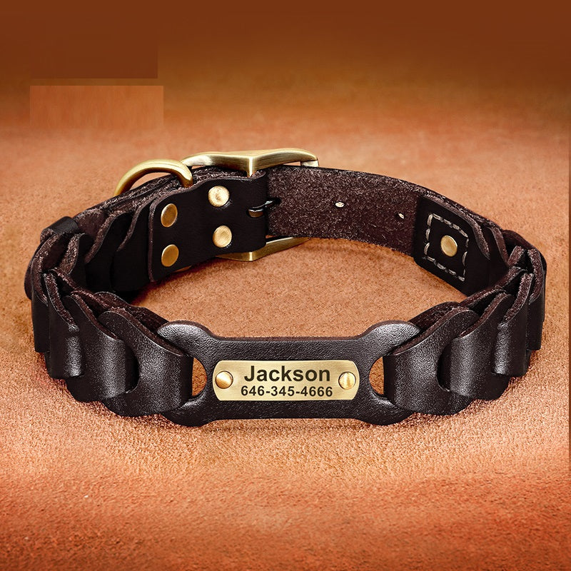 Custom Braided Leather Collar