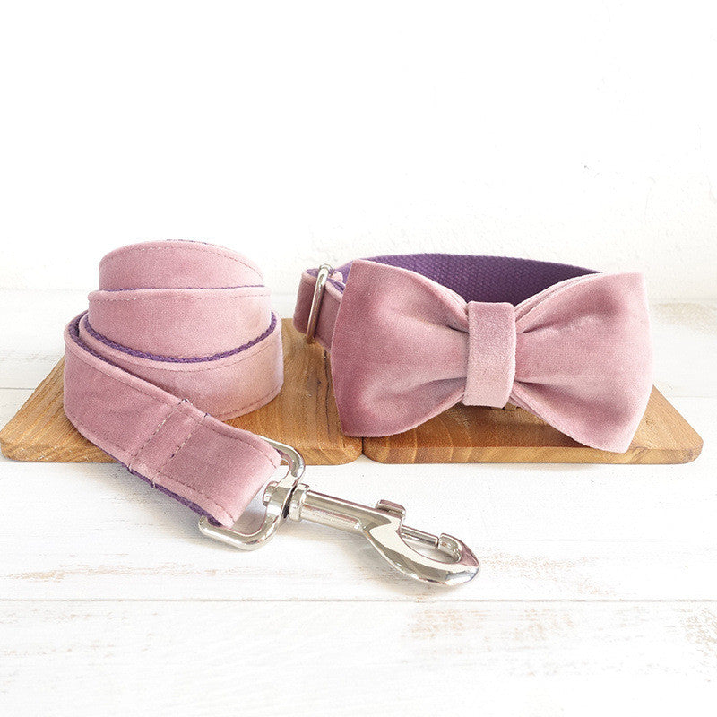 Pink Dog Collar Leash with Bow