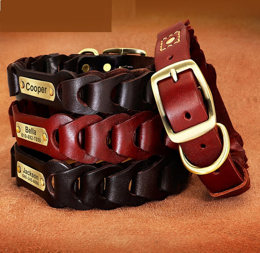 Custom Braided Leather Collar