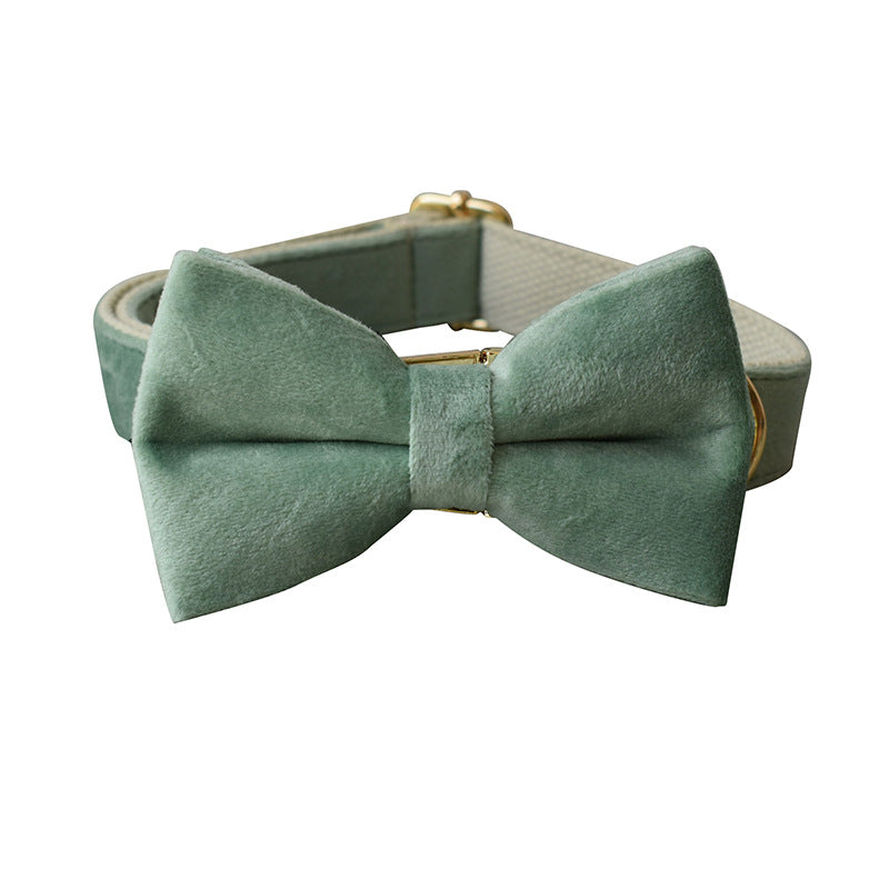 Mint Dog Collar Leash with Bow