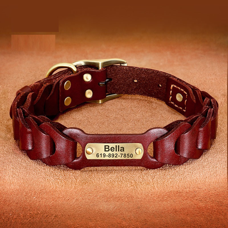 Custom Braided Leather Collar