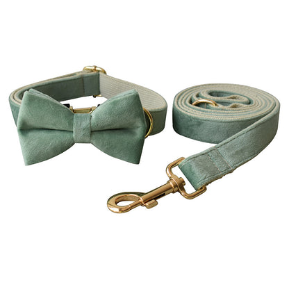 Mint Dog Collar Leash with Bow